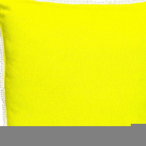 16" Yellow Cotton Throw Pillow