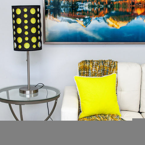 16" Yellow Cotton Throw Pillow