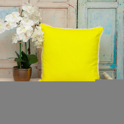 20" Yellow Cotton Throw Pillow