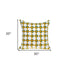 20" Gold and White Geometric Throw Pillow
