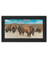 Bison Herd Black Framed Print Wall Art
