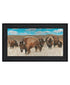 Bison Herd Black Framed Print Wall Art