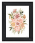 Peachy Petals Black Framed Print Wall Art