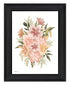 Peachy Petals Black Framed Print Wall Art