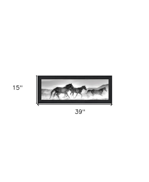 Horses Rolling By Black Framed Print Wall Art
