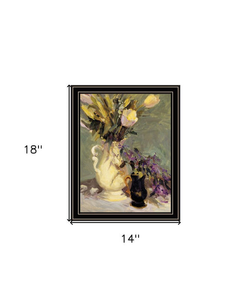 Tulips and Lavender Black Framed Print Wall Art