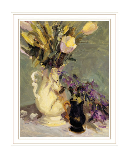 Tulips and Lavender Black Framed Print Wall Art