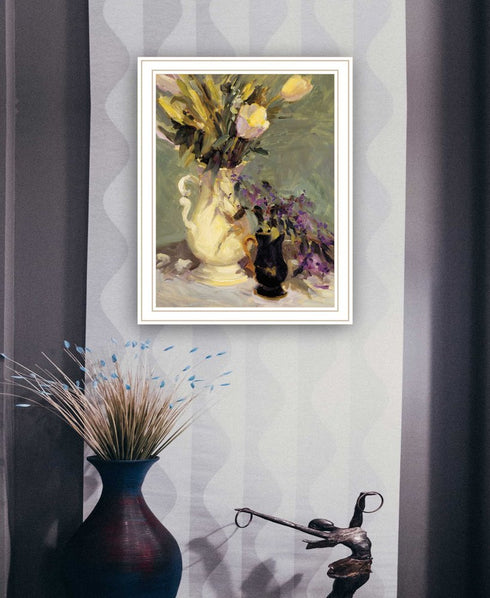 Tulips and Lavender Black Framed Print Wall Art