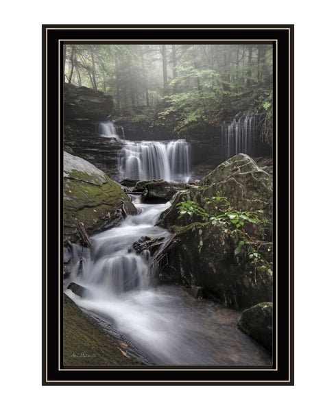Ricketts Waterfall White Framed Print Wall Art