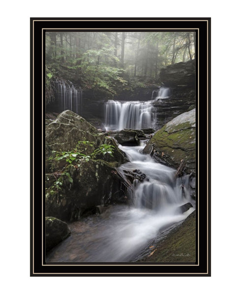 Ricketts Waterfall White Framed Print Wall Art