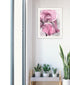 Pink Iris White Framed Print Wall Art
