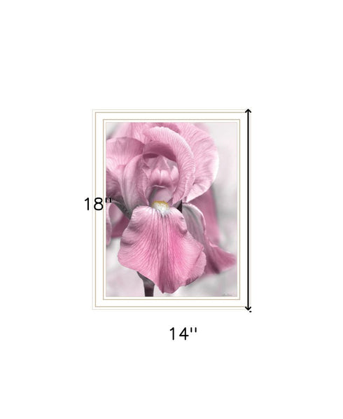 Pink Iris White Framed Print Wall Art