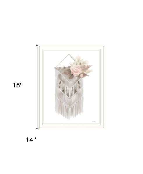 BOHEMIAN MACRAME White Framed Print Wall Art