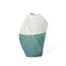 12" Green and Ivory Ombre Wavy Ceramic Table Vase