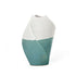 12" Green and Ivory Ombre Wavy Ceramic Table Vase