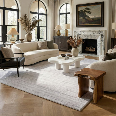 8' X 11' Beige Abstract Area Rug