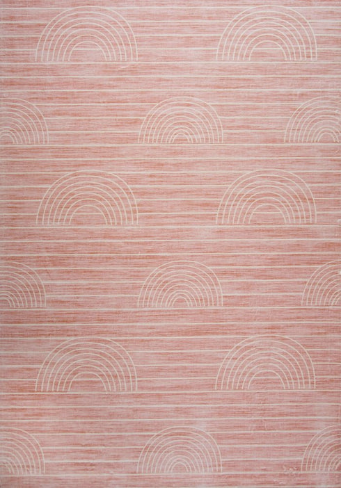 5' X 8' Pink Abstract Area Rug