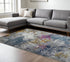 9' X 12' Blue Gray And Purple Area Rug