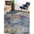9' X 12' Blue Gray And Purple Area Rug