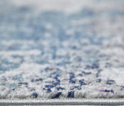9' X 12' Blue Gray And Purple Area Rug