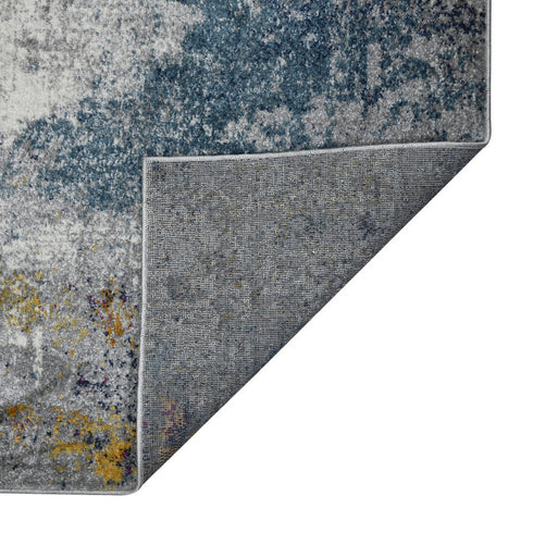 9' X 12' Blue Gray And Purple Area Rug
