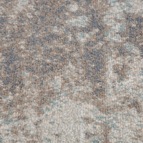 9' X 12' Gray And Ivory Abstract Area Rug