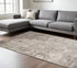 9' X 12' Gray And Ivory Abstract Area Rug