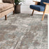 8' X 10' Ivory Brown And Green Abstract Area Rug
