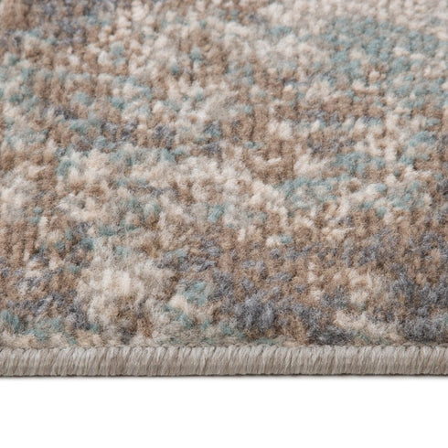 8' X 10' Ivory Brown And Green Abstract Area Rug