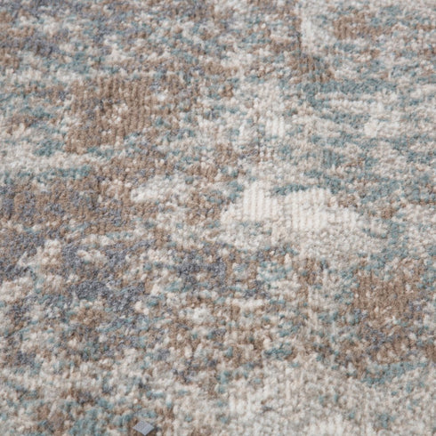 8' X 10' Ivory Brown And Green Abstract Area Rug