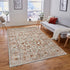 9' X 12' Ivory Gray And Rust Floral Area Rug