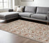 9' X 12' Ivory Gray And Rust Floral Area Rug