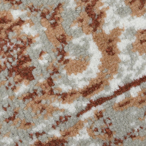 9' X 12' Ivory Gray And Rust Floral Area Rug