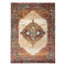 9' X 12' Ivory Red and Orange Medallion Power Loom Area Rug