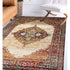 9' X 12' Ivory Red and Orange Medallion Power Loom Area Rug