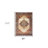 9' X 12' Ivory Red and Orange Medallion Power Loom Area Rug