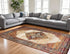 9' X 12' Ivory Red and Orange Medallion Power Loom Area Rug