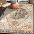 8' X 10' Ivory Tan and Gold Medallion Power Loom Area Rug