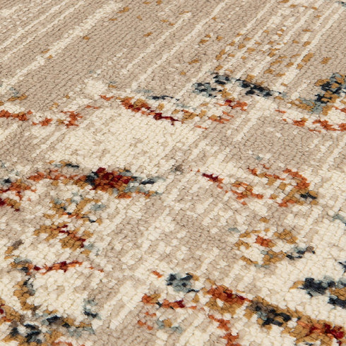 8' X 10' Ivory Tan and Gold Medallion Power Loom Area Rug