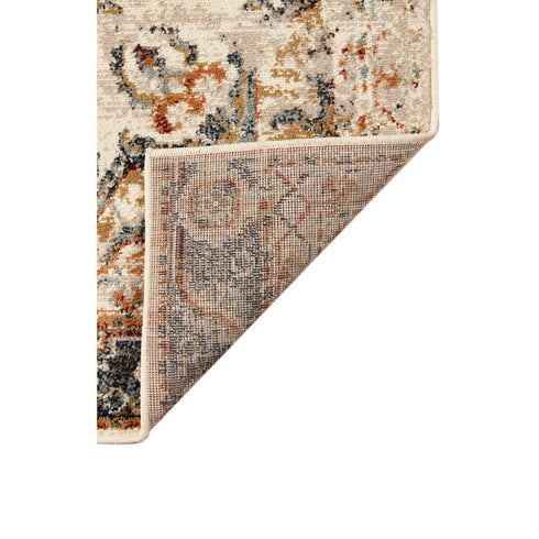 8' X 10' Ivory Tan and Gold Medallion Power Loom Area Rug