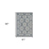 9' X 12' Charcoal And Ivory Medallion Area Rug