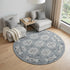 9' X 12' Charcoal And Ivory Medallion Area Rug