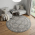9' X 12' Charcoal And Gray Medallion Area Rug