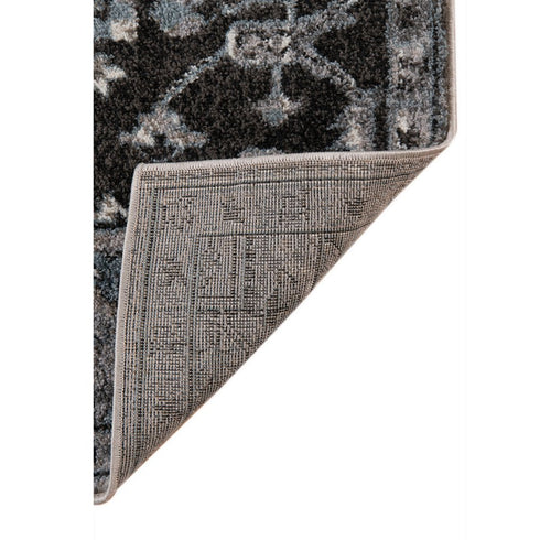 9' X 12' Black And Gray Medallion Area Rug