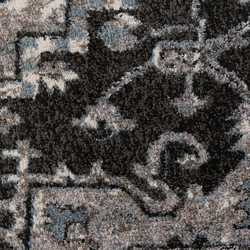 9' X 12' Black And Gray Medallion Area Rug