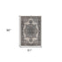 9' X 12' Ivory Taupe and Gray Medallion Power Loom Area Rug