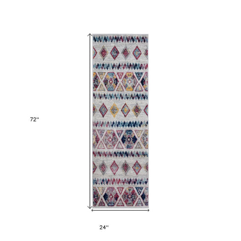 9' X 12' Ivory Blue And Orange Geometric Area Rug