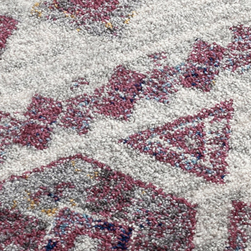 9' X 12' Ivory Blue And Orange Geometric Area Rug