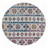 9' X 12' Ivory Blue And Orange Geometric Area Rug