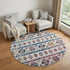 9' X 12' Ivory Blue And Orange Geometric Area Rug